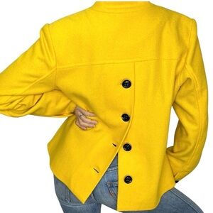 Spanner button back wool blend double breasted pea coat 12